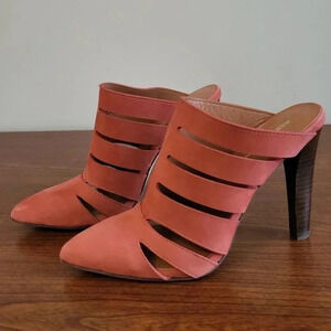 Rebecca Minkoff Red Dasa Cut-out Mules/Slides(6.5)